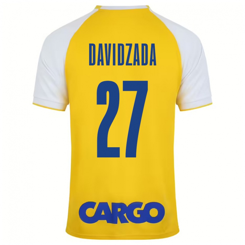 Niño Camiseta Ofir Davidzada #27 Amarillo Blanco 1ª Equipación 2024/25 La Camisa