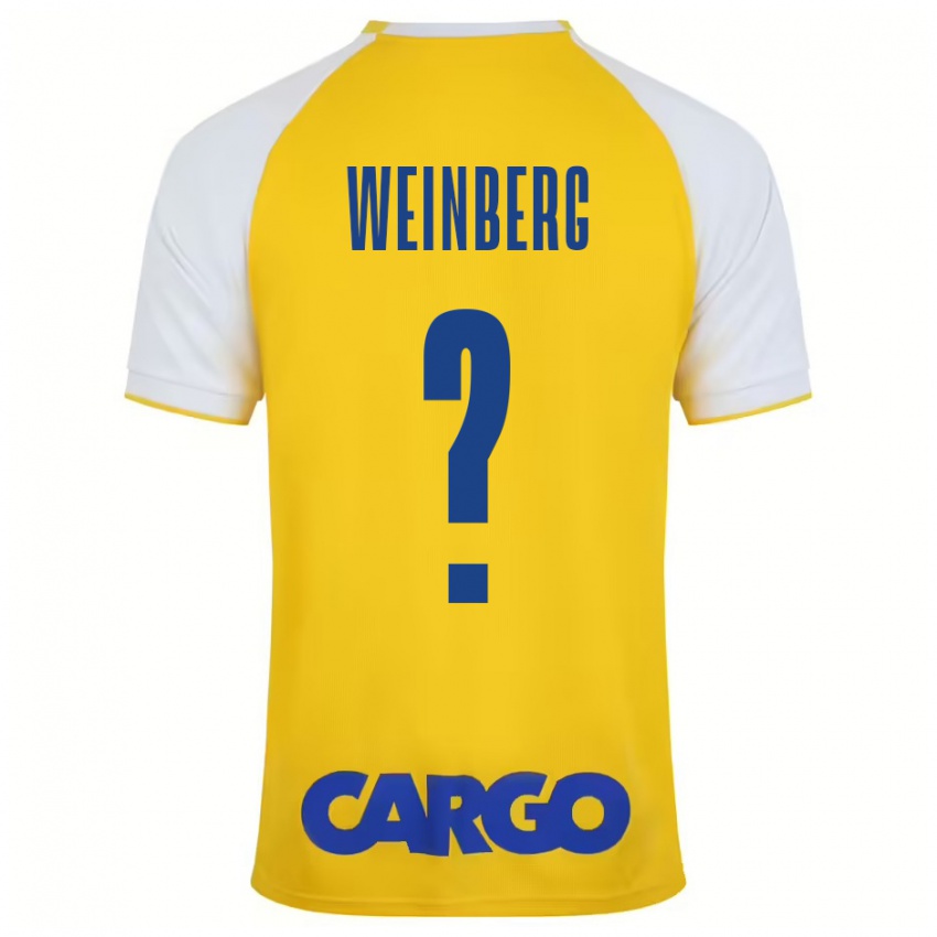 Niño Camiseta Idan Weinberg #0 Amarillo Blanco 1ª Equipación 2024/25 La Camisa