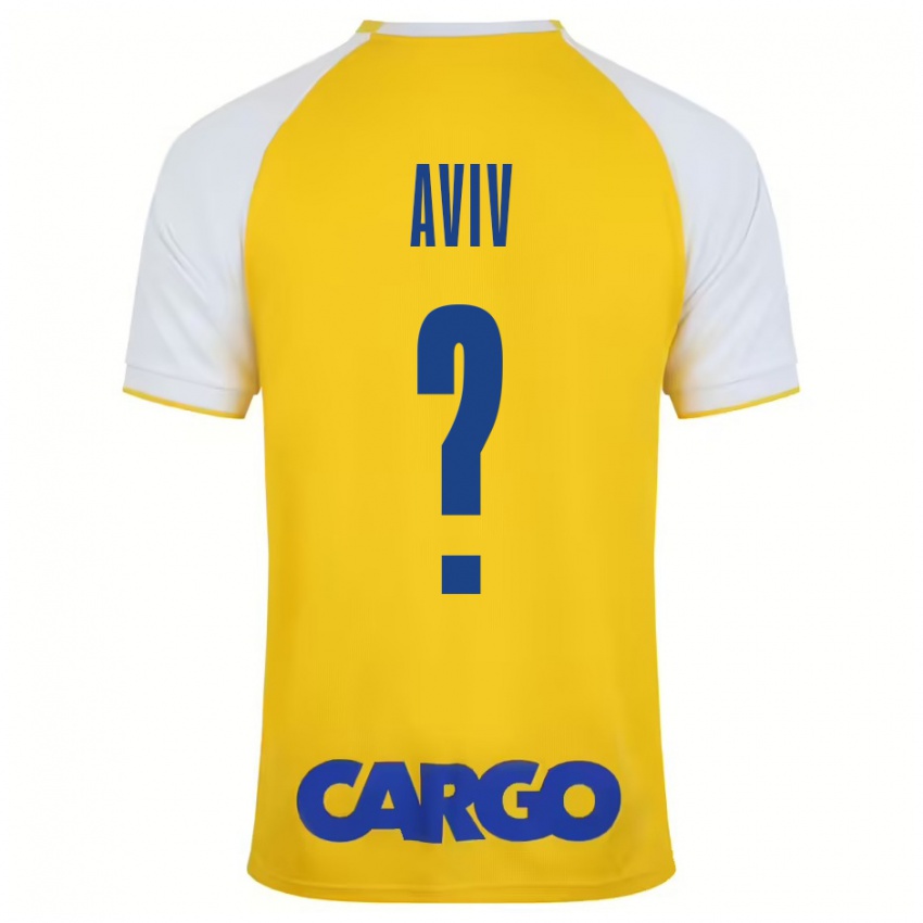 Niño Camiseta Yoyo Aviv #0 Amarillo Blanco 1ª Equipación 2024/25 La Camisa