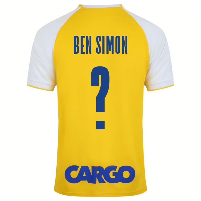 Niño Camiseta Ilay Ben Simon #0 Amarillo Blanco 1ª Equipación 2024/25 La Camisa