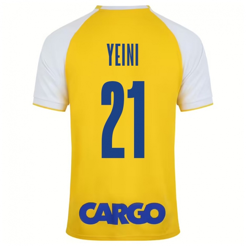 Niño Camiseta Sheran Yeini #21 Amarillo Blanco 1ª Equipación 2024/25 La Camisa