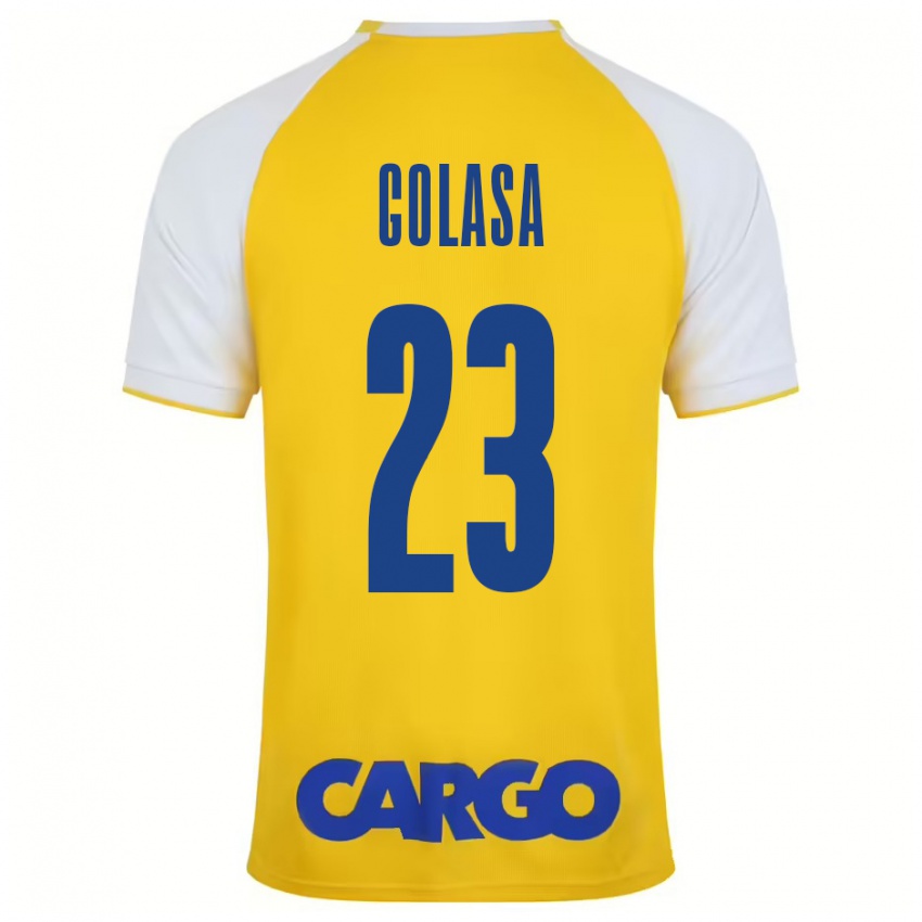 Niño Camiseta Eyal Golasa #23 Amarillo Blanco 1ª Equipación 2024/25 La Camisa