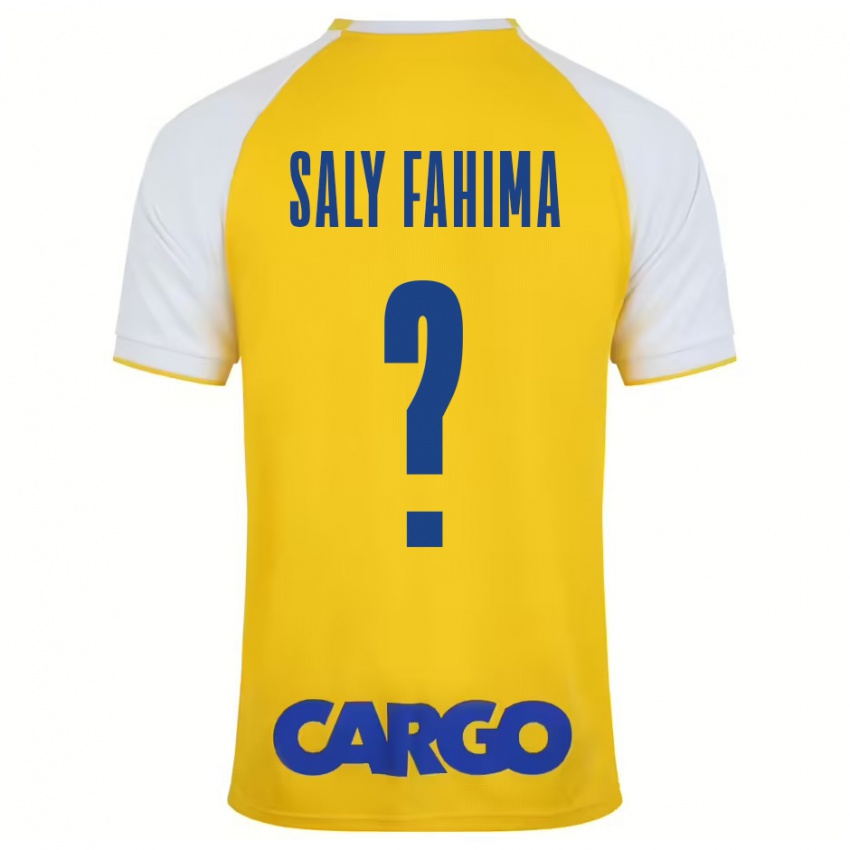 Niño Camiseta Israel Saly Fahima #0 Amarillo Blanco 1ª Equipación 2024/25 La Camisa