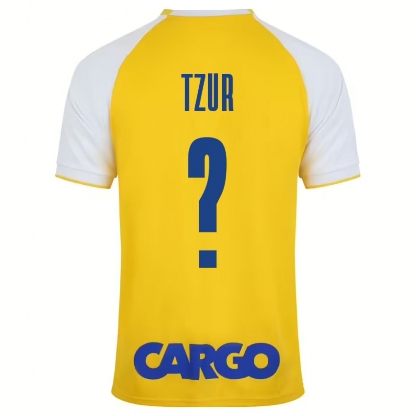 Niño Camiseta Amit Tzur #0 Amarillo Blanco 1ª Equipación 2024/25 La Camisa