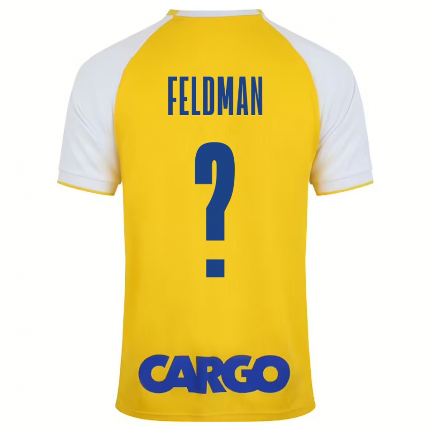 Niño Camiseta Ron Feldman #0 Amarillo Blanco 1ª Equipación 2024/25 La Camisa