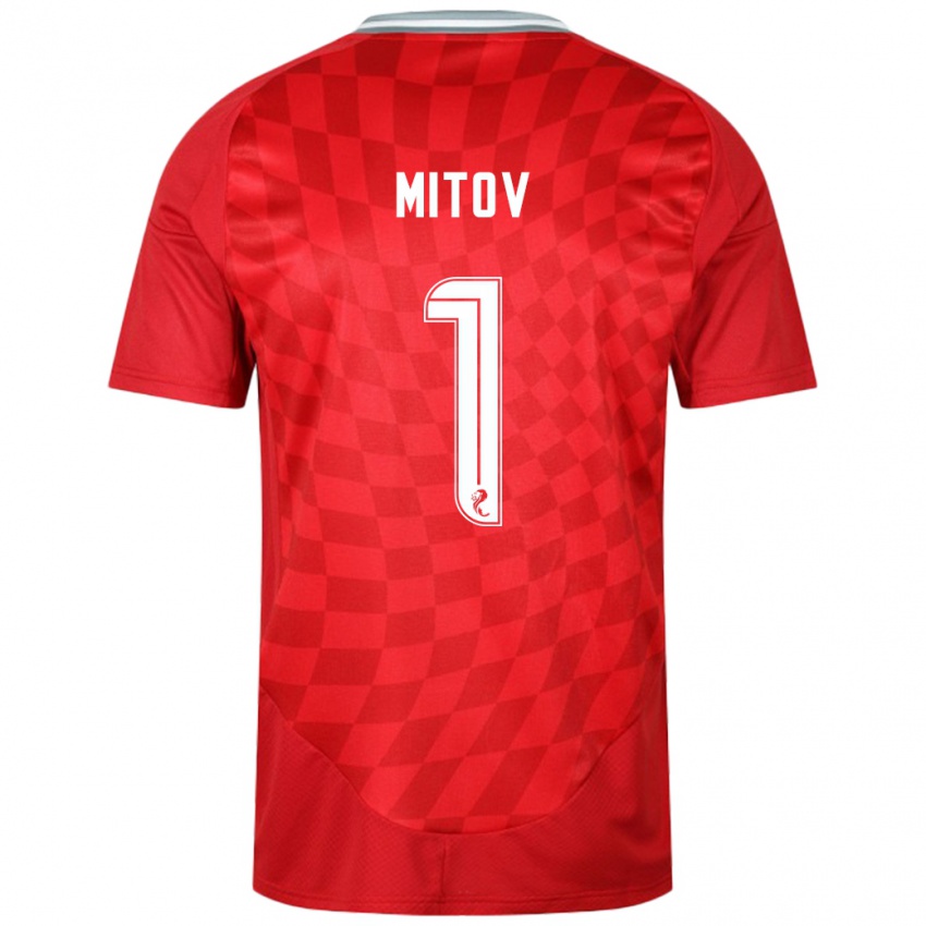 Niño Camiseta Dimitar Mitov #1 Rojo 1ª Equipación 2024/25 La Camisa