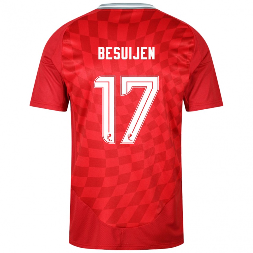 Niño Camiseta Vicente Besuijen #17 Rojo 1ª Equipación 2024/25 La Camisa