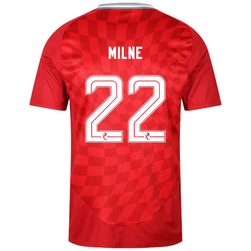 Niño Camiseta Jack Milne #22 Rojo 1ª Equipación 2024/25 La Camisa