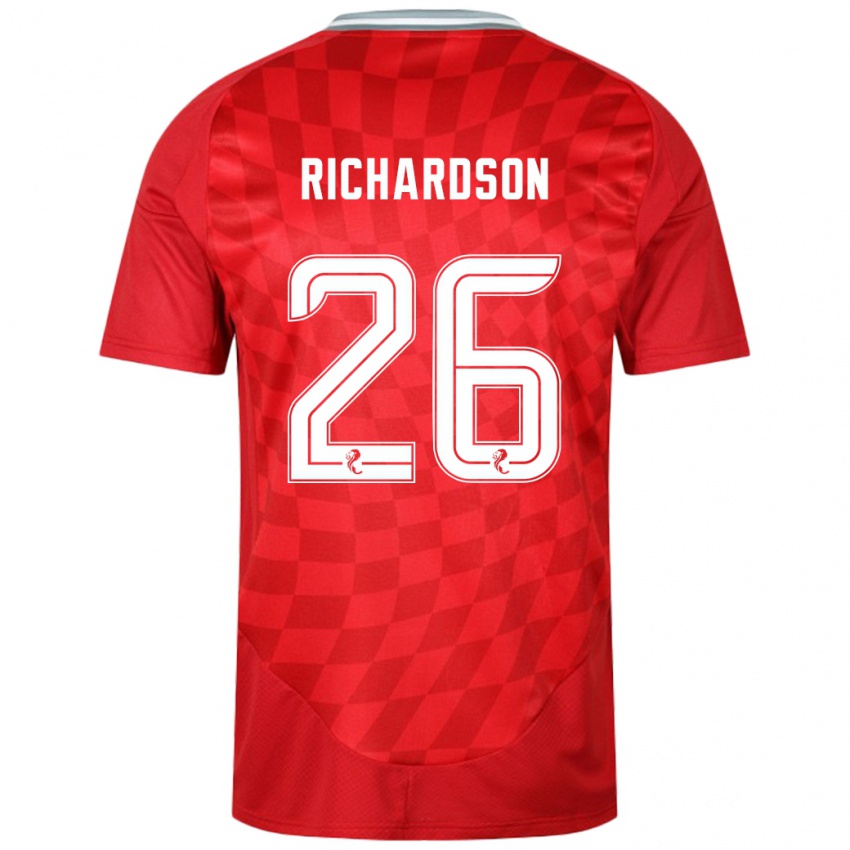 Niño Camiseta Jayden Richardson #26 Rojo 1ª Equipación 2024/25 La Camisa