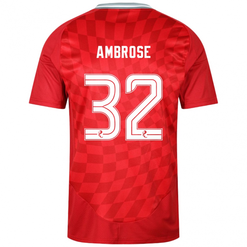 Niño Camiseta Peter Ambrose #32 Rojo 1ª Equipación 2024/25 La Camisa