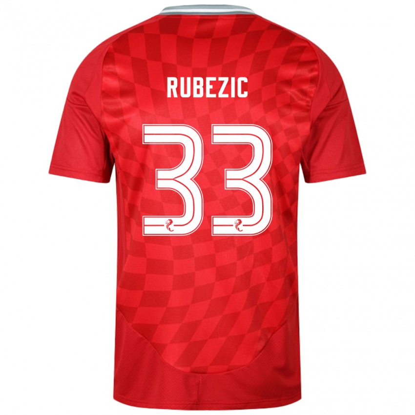 Niño Camiseta Slobodan Rubezic #33 Rojo 1ª Equipación 2024/25 La Camisa