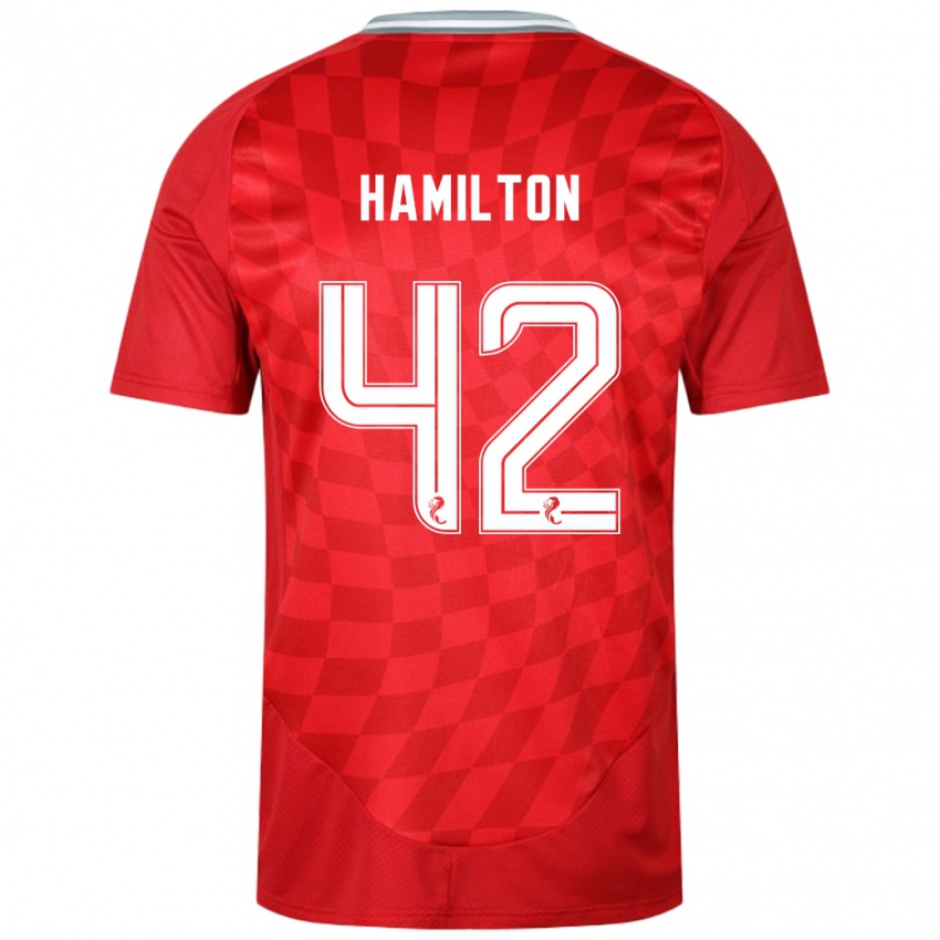 Niño Camiseta Brendan Hamilton #42 Rojo 1ª Equipación 2024/25 La Camisa