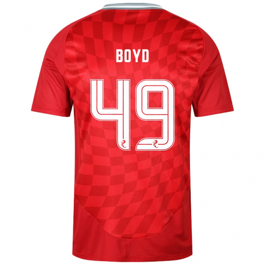 Niño Camiseta Fletcher Boyd #49 Rojo 1ª Equipación 2024/25 La Camisa