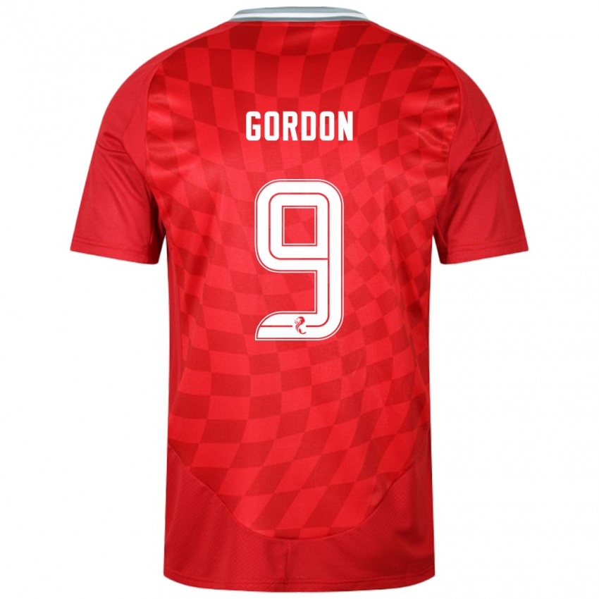 Niño Camiseta Lauren Gordon #9 Rojo 1ª Equipación 2024/25 La Camisa