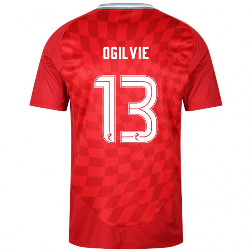 Niño Camiseta Francesca Ogilvie #13 Rojo 1ª Equipación 2024/25 La Camisa