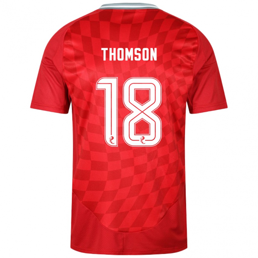 Niño Camiseta Eva Thomson #18 Rojo 1ª Equipación 2024/25 La Camisa