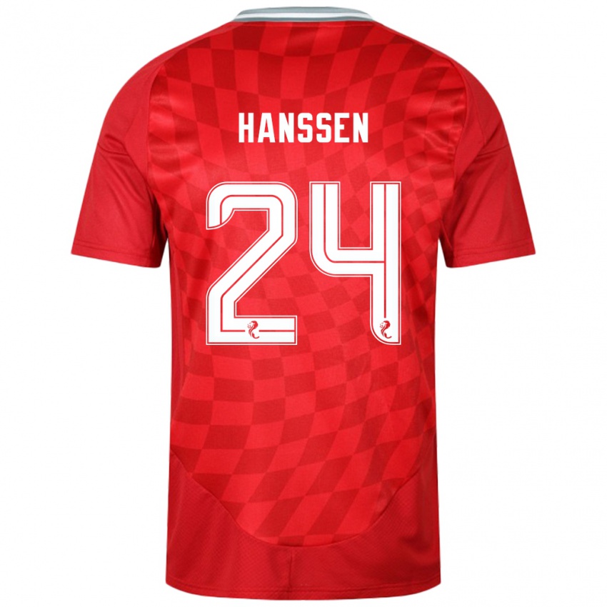 Niño Camiseta Nadine Hanssen #24 Rojo 1ª Equipación 2024/25 La Camisa