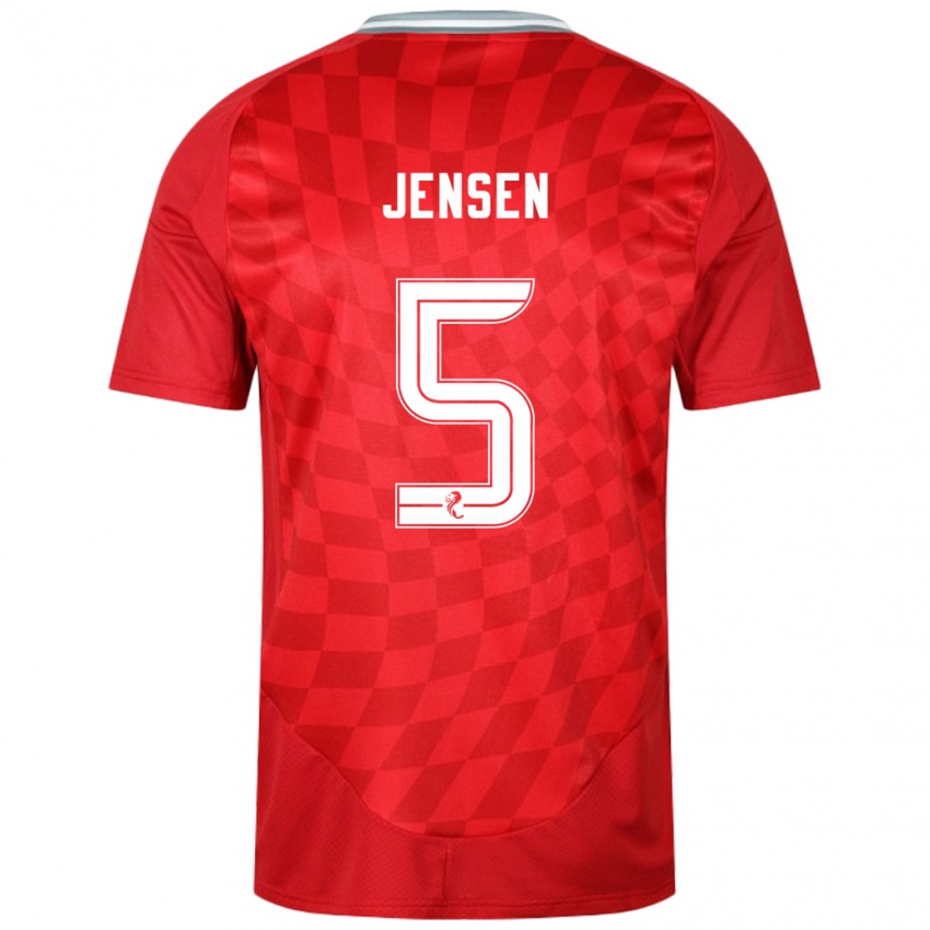 Niño Camiseta Richard Jensen #5 Rojo 1ª Equipación 2024/25 La Camisa