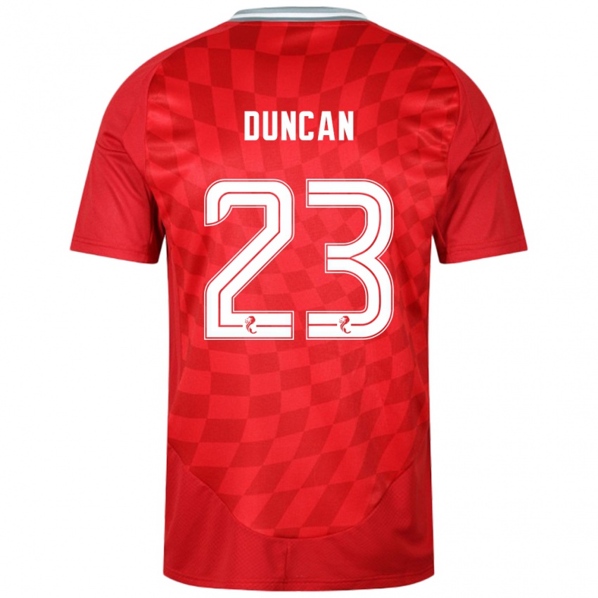 Niño Camiseta Ryan Duncan #23 Rojo 1ª Equipación 2024/25 La Camisa