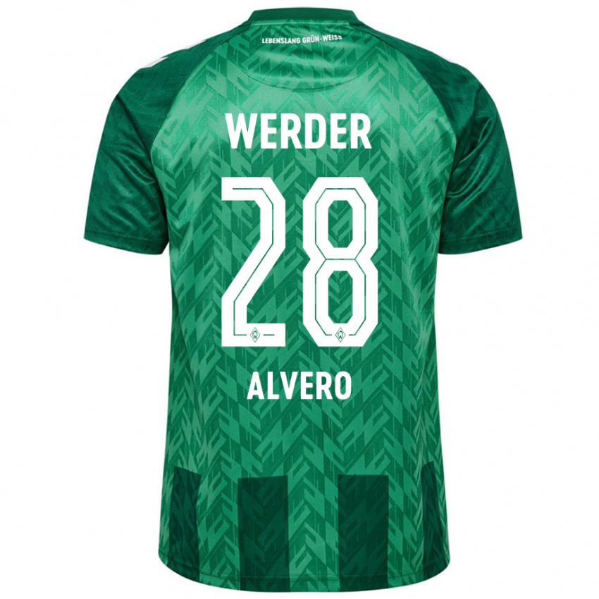 Niño Camiseta Skelly Alvero #28 Verde 1ª Equipación 2024/25 La Camisa