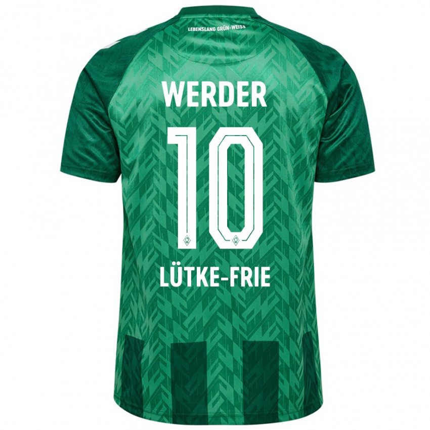 Niño Camiseta Dennis Lütke-Frie #10 Verde 1ª Equipación 2024/25 La Camisa