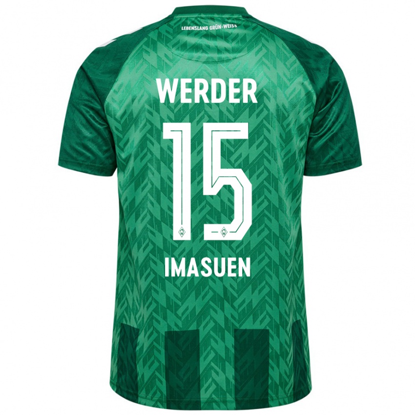 Niño Camiseta Joel Imasuen #15 Verde 1ª Equipación 2024/25 La Camisa