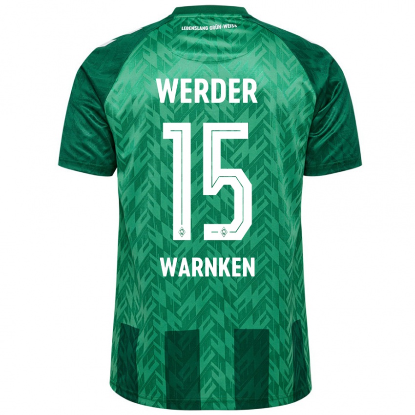 Niño Camiseta Jannes Warnken #15 Verde 1ª Equipación 2024/25 La Camisa