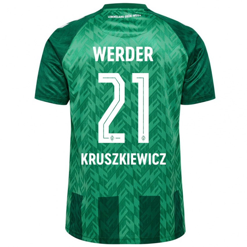 Niño Camiseta Jakub Kruszkiewicz #21 Verde 1ª Equipación 2024/25 La Camisa