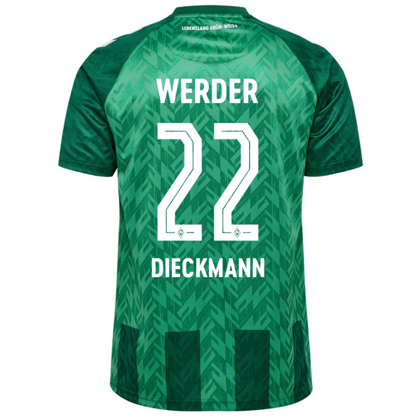 Niño Camiseta Rieke Dieckmann #22 Verde 1ª Equipación 2024/25 La Camisa