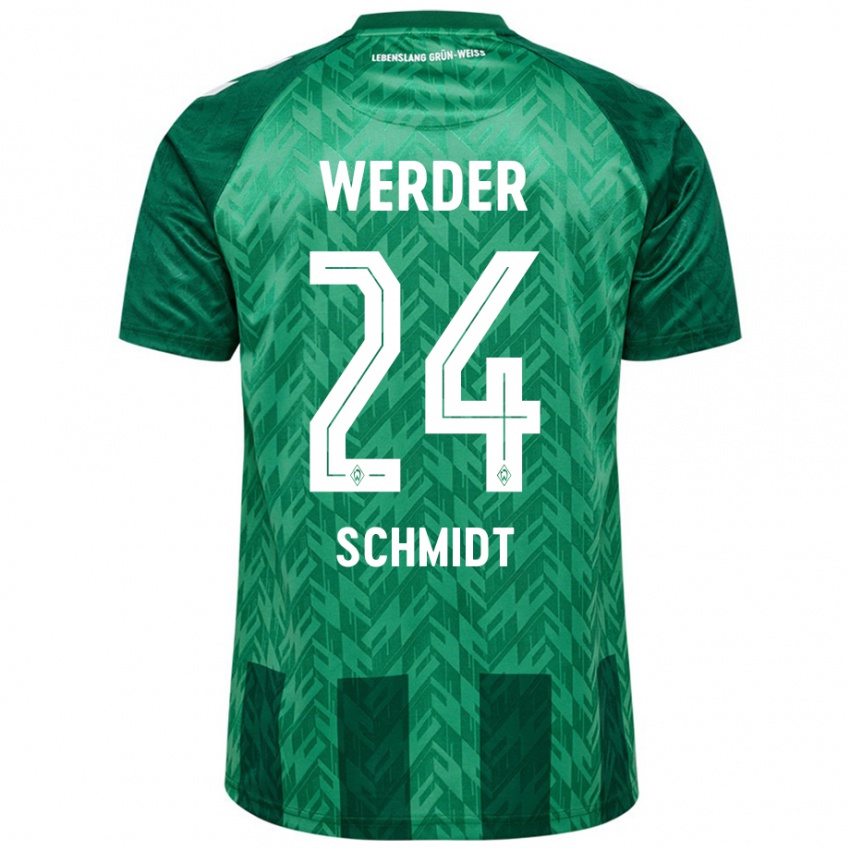 Niño Camiseta Lara Schmidt #24 Verde 1ª Equipación 2024/25 La Camisa