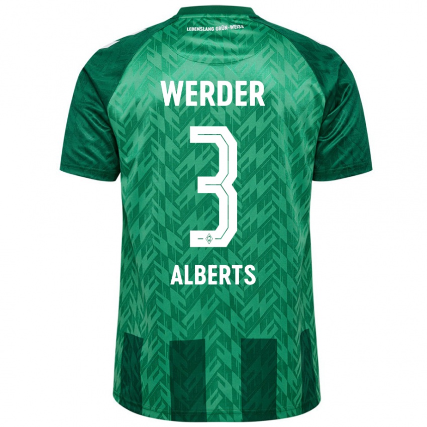 Niño Camiseta Christopher Alberts #3 Verde 1ª Equipación 2024/25 La Camisa