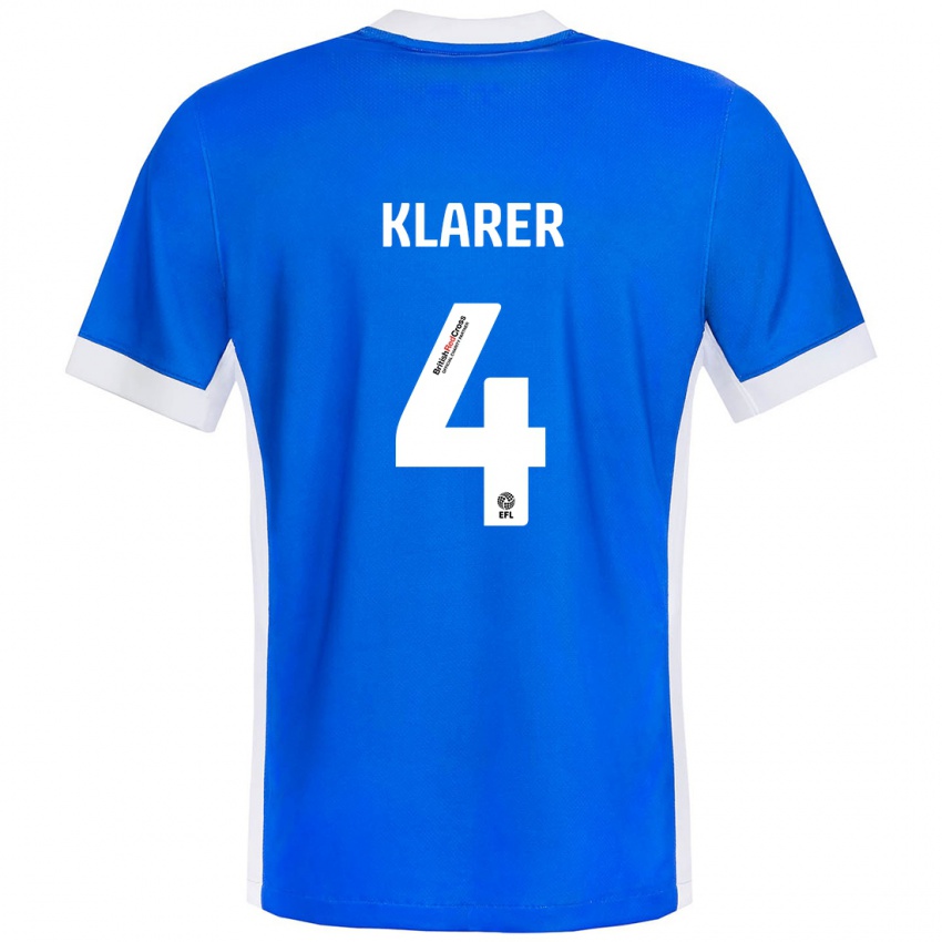 Niño Camiseta Christoph Klarer #4 Azul Blanco 1ª Equipación 2024/25 La Camisa