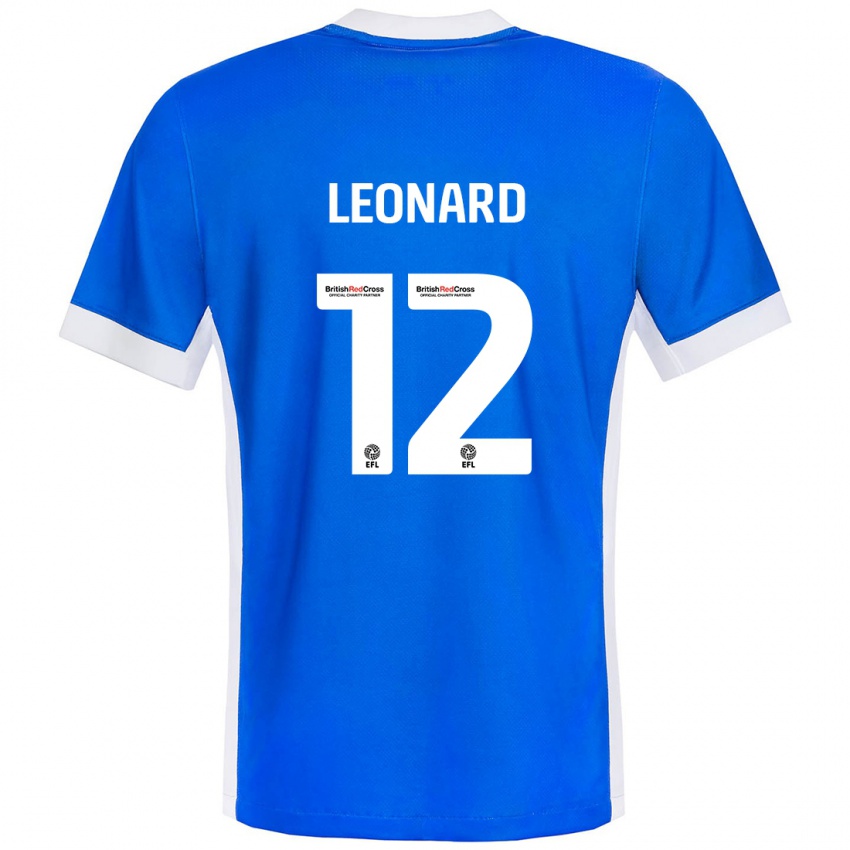 Niño Camiseta Marc Leonard #12 Azul Blanco 1ª Equipación 2024/25 La Camisa