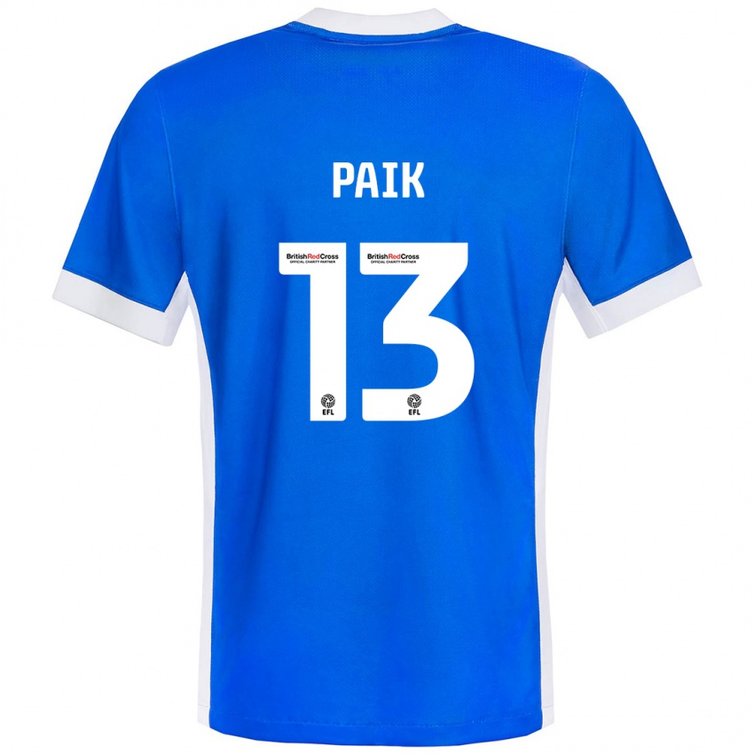 Niño Camiseta Seung-Ho Paik #13 Azul Blanco 1ª Equipación 2024/25 La Camisa