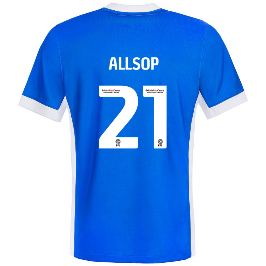 Niño Camiseta Ryan Allsop #21 Azul Blanco 1ª Equipación 2024/25 La Camisa