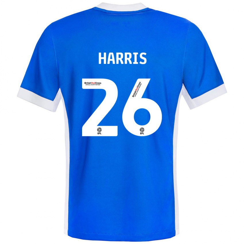 Niño Camiseta Luke Harris #26 Azul Blanco 1ª Equipación 2024/25 La Camisa