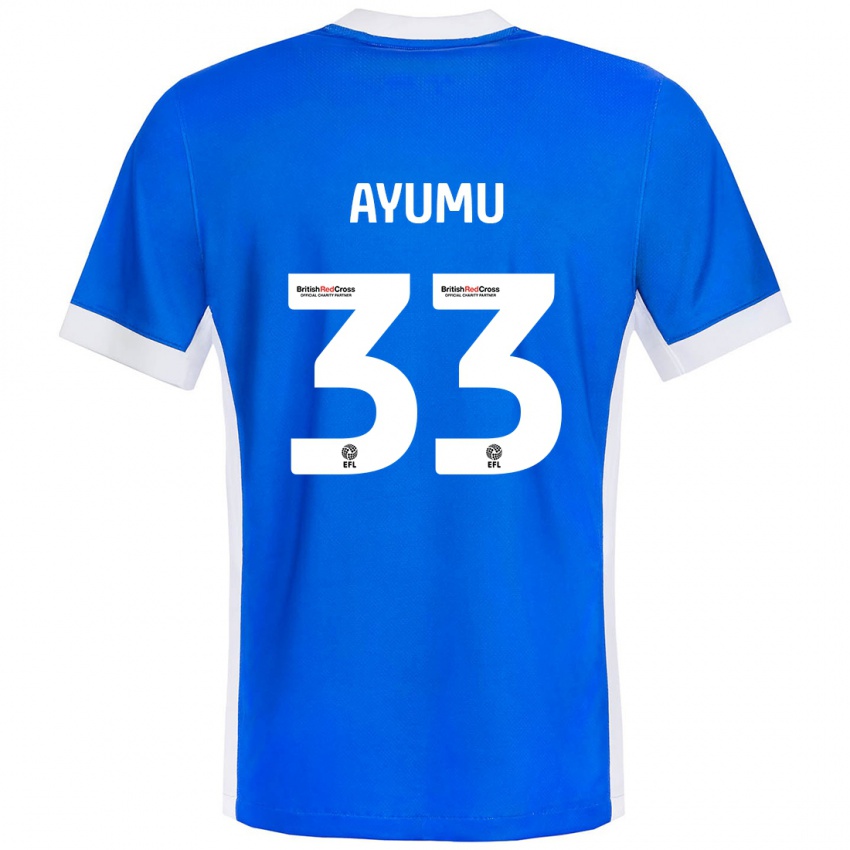 Niño Camiseta Ayumu Yokoyama #33 Azul Blanco 1ª Equipación 2024/25 La Camisa