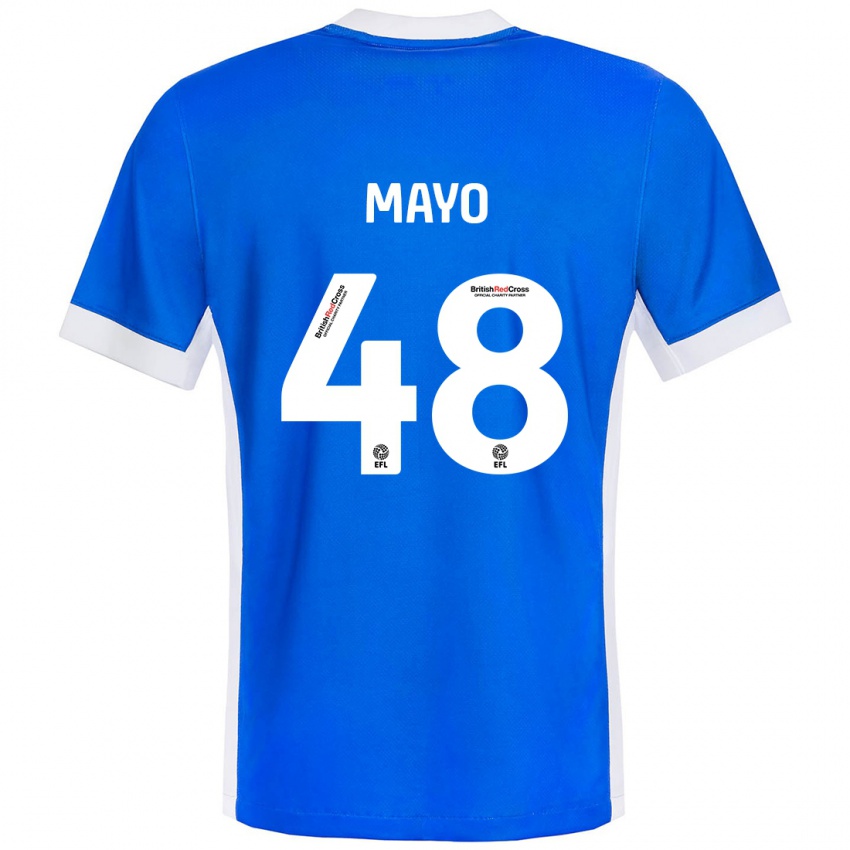 Niño Camiseta Bradley Mayo #48 Azul Blanco 1ª Equipación 2024/25 La Camisa