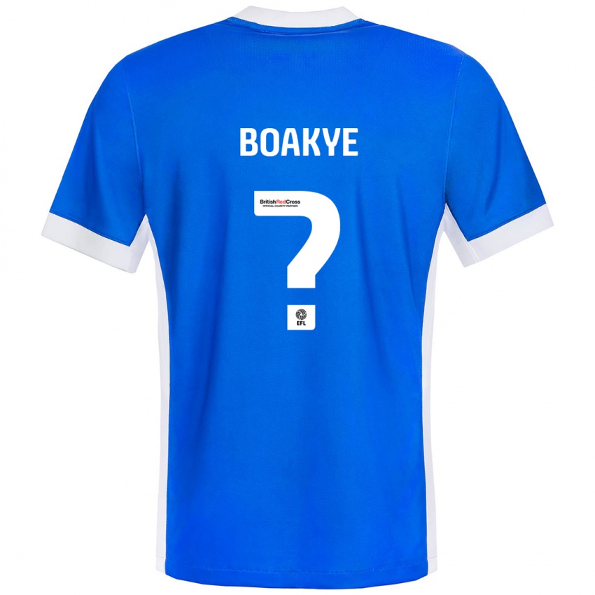 Niño Camiseta Godfred Boakye #0 Azul Blanco 1ª Equipación 2024/25 La Camisa