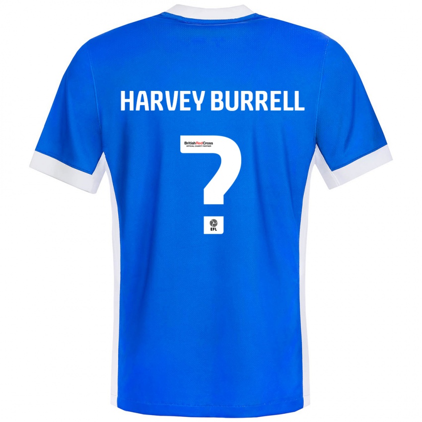 Niño Camiseta William Harvey Burrell #0 Azul Blanco 1ª Equipación 2024/25 La Camisa