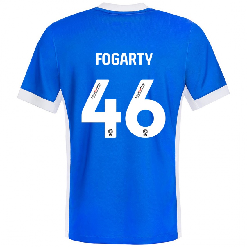 Niño Camiseta Tom Fogarty #46 Azul Blanco 1ª Equipación 2024/25 La Camisa