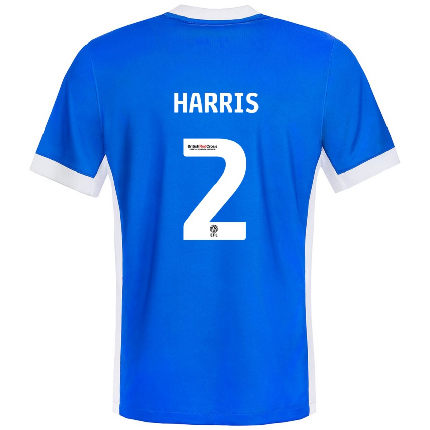 Niño Camiseta Martha Harris #2 Azul Blanco 1ª Equipación 2024/25 La Camisa