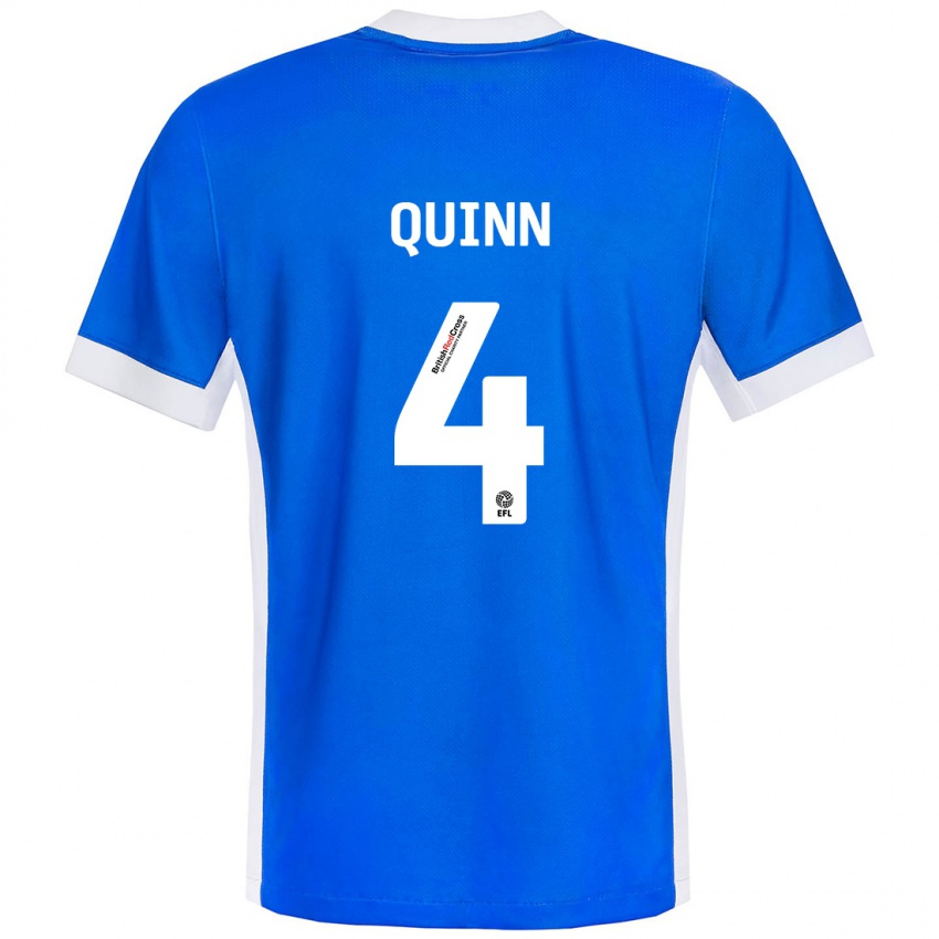 Niño Camiseta Louise Catherine Quinn #4 Azul Blanco 1ª Equipación 2024/25 La Camisa