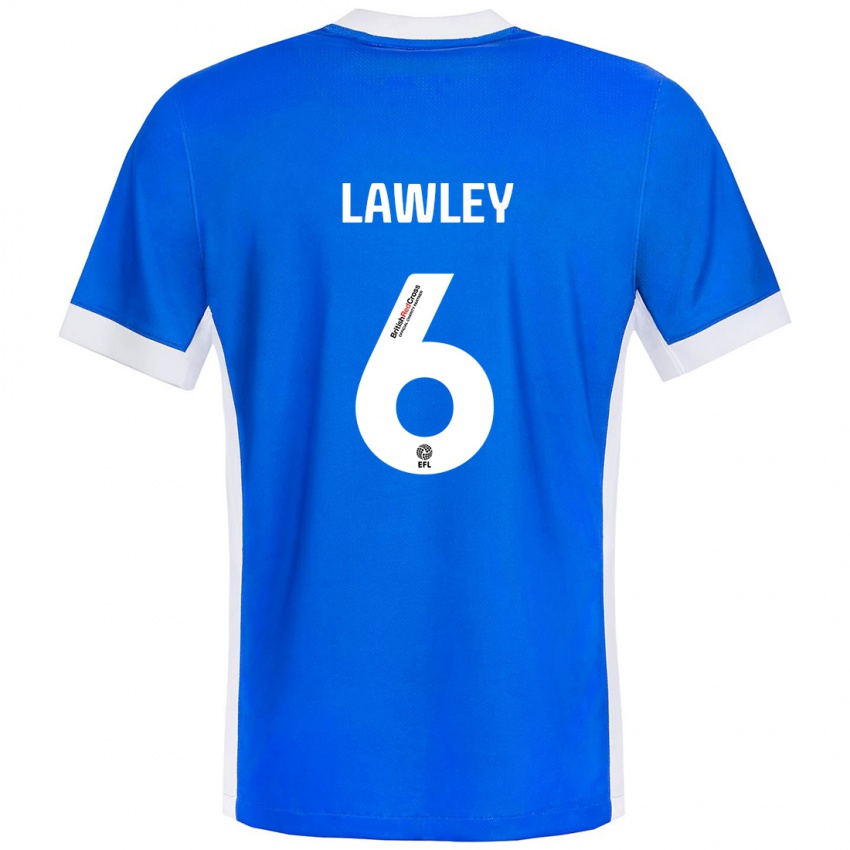 Niño Camiseta Gemma Lawley #6 Azul Blanco 1ª Equipación 2024/25 La Camisa