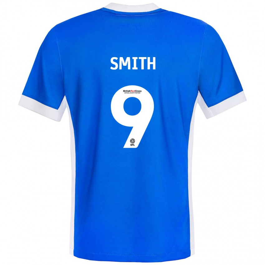 Niño Camiseta Libby Smith #9 Azul Blanco 1ª Equipación 2024/25 La Camisa