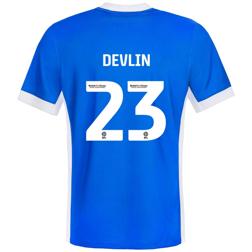 Niño Camiseta Charlotte Devlin #23 Azul Blanco 1ª Equipación 2024/25 La Camisa