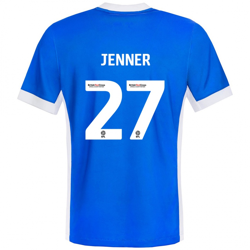 Niño Camiseta Abbi Jenner #27 Azul Blanco 1ª Equipación 2024/25 La Camisa