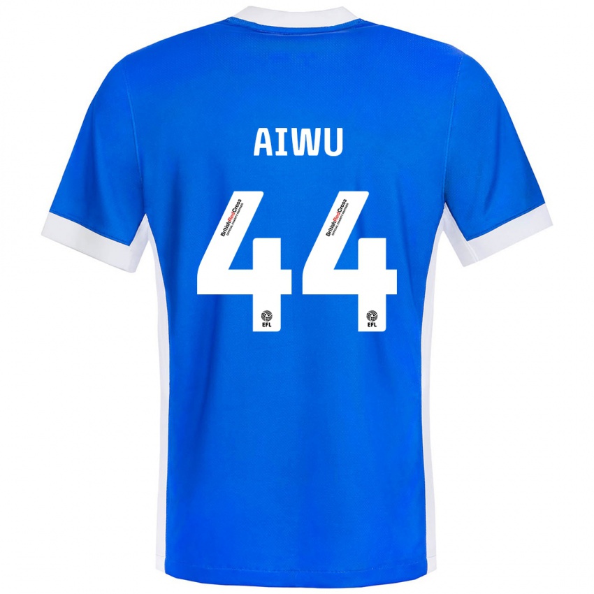 Niño Camiseta Emanuel Aiwu #44 Azul Blanco 1ª Equipación 2024/25 La Camisa