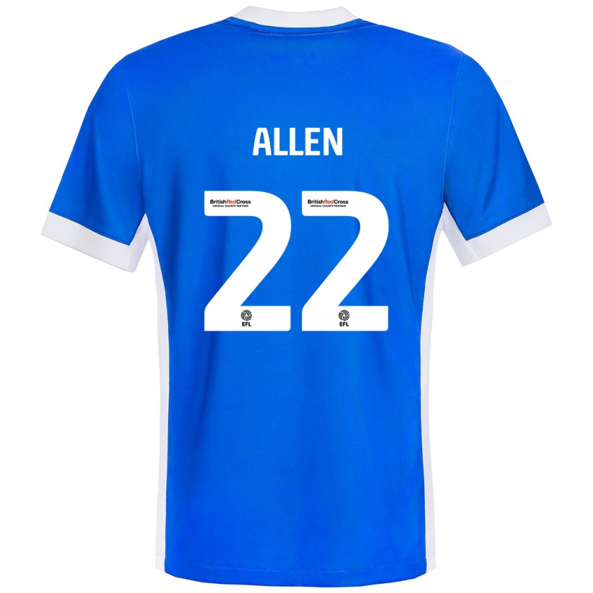 Niño Camiseta Remi Allen #22 Azul Blanco 1ª Equipación 2024/25 La Camisa