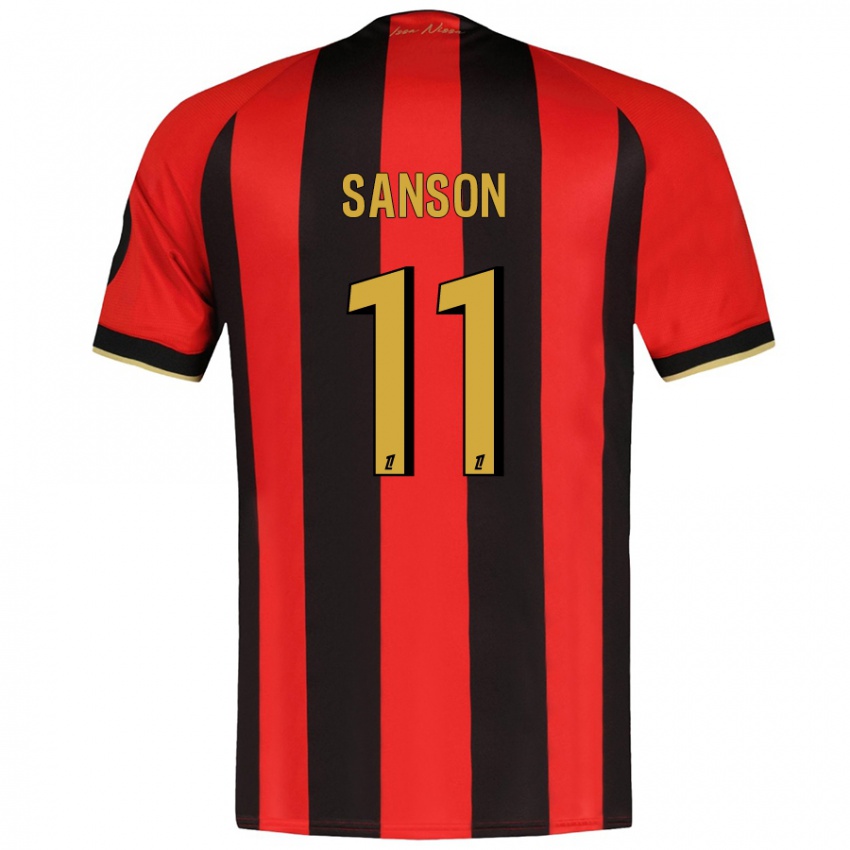 Niño Camiseta Morgan Sanson #11 Rojo Negro 1ª Equipación 2024/25 La Camisa